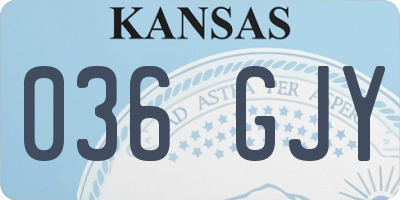 KS license plate 036GJY