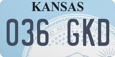 KS license plate 036GKD