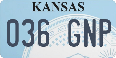 KS license plate 036GNP