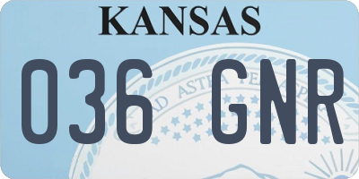 KS license plate 036GNR