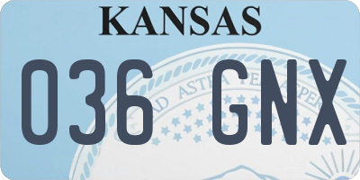 KS license plate 036GNX