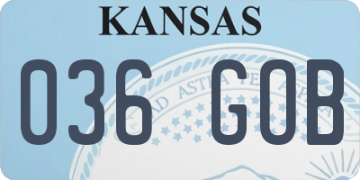KS license plate 036GOB