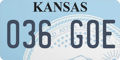 KS license plate 036GOE