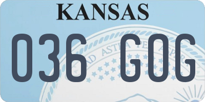 KS license plate 036GOG