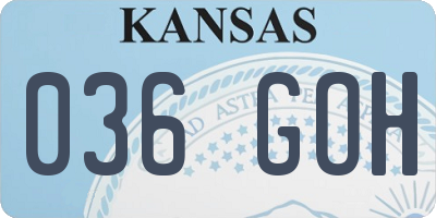 KS license plate 036GOH