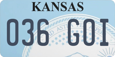 KS license plate 036GOI