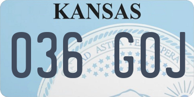 KS license plate 036GOJ