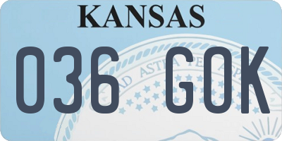 KS license plate 036GOK