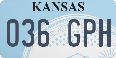 KS license plate 036GPH