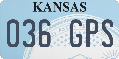 KS license plate 036GPS