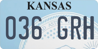 KS license plate 036GRH
