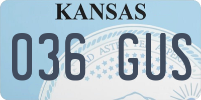 KS license plate 036GUS