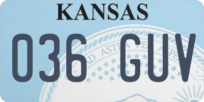 KS license plate 036GUV