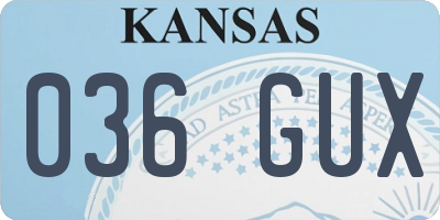 KS license plate 036GUX