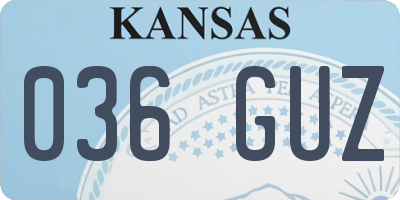 KS license plate 036GUZ
