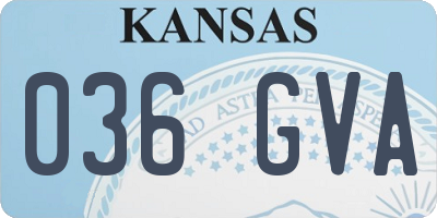 KS license plate 036GVA