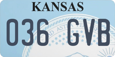 KS license plate 036GVB