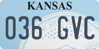 KS license plate 036GVC