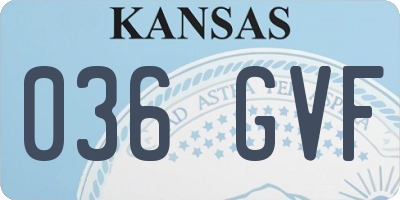 KS license plate 036GVF