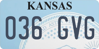 KS license plate 036GVG