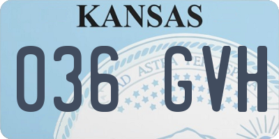KS license plate 036GVH