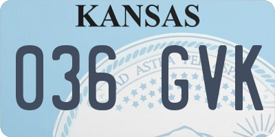 KS license plate 036GVK