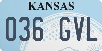 KS license plate 036GVL