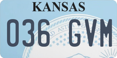 KS license plate 036GVM