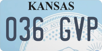 KS license plate 036GVP