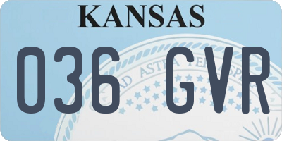 KS license plate 036GVR