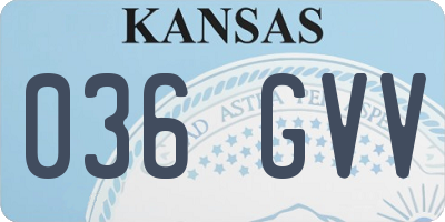 KS license plate 036GVV