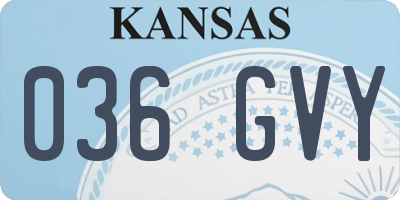KS license plate 036GVY