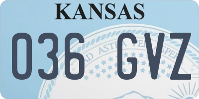 KS license plate 036GVZ