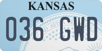 KS license plate 036GWD