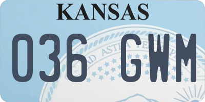 KS license plate 036GWM