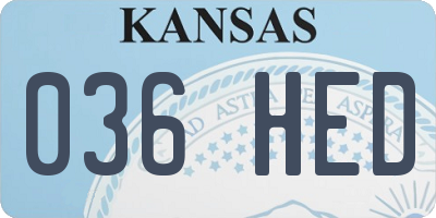 KS license plate 036HED