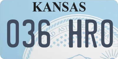 KS license plate 036HRO