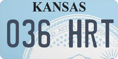 KS license plate 036HRT