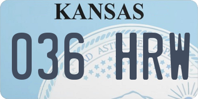 KS license plate 036HRW