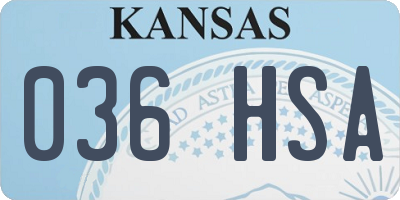 KS license plate 036HSA