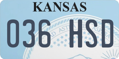 KS license plate 036HSD