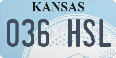 KS license plate 036HSL