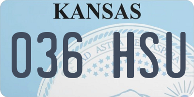 KS license plate 036HSU