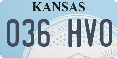 KS license plate 036HVO