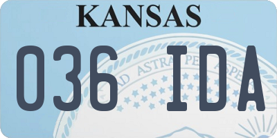 KS license plate 036IDA