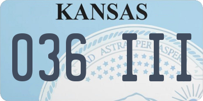 KS license plate 036III