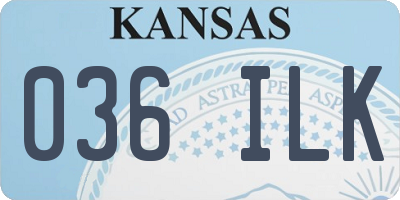 KS license plate 036ILK