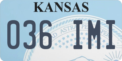 KS license plate 036IMI