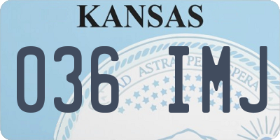 KS license plate 036IMJ