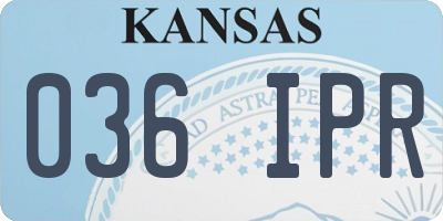 KS license plate 036IPR